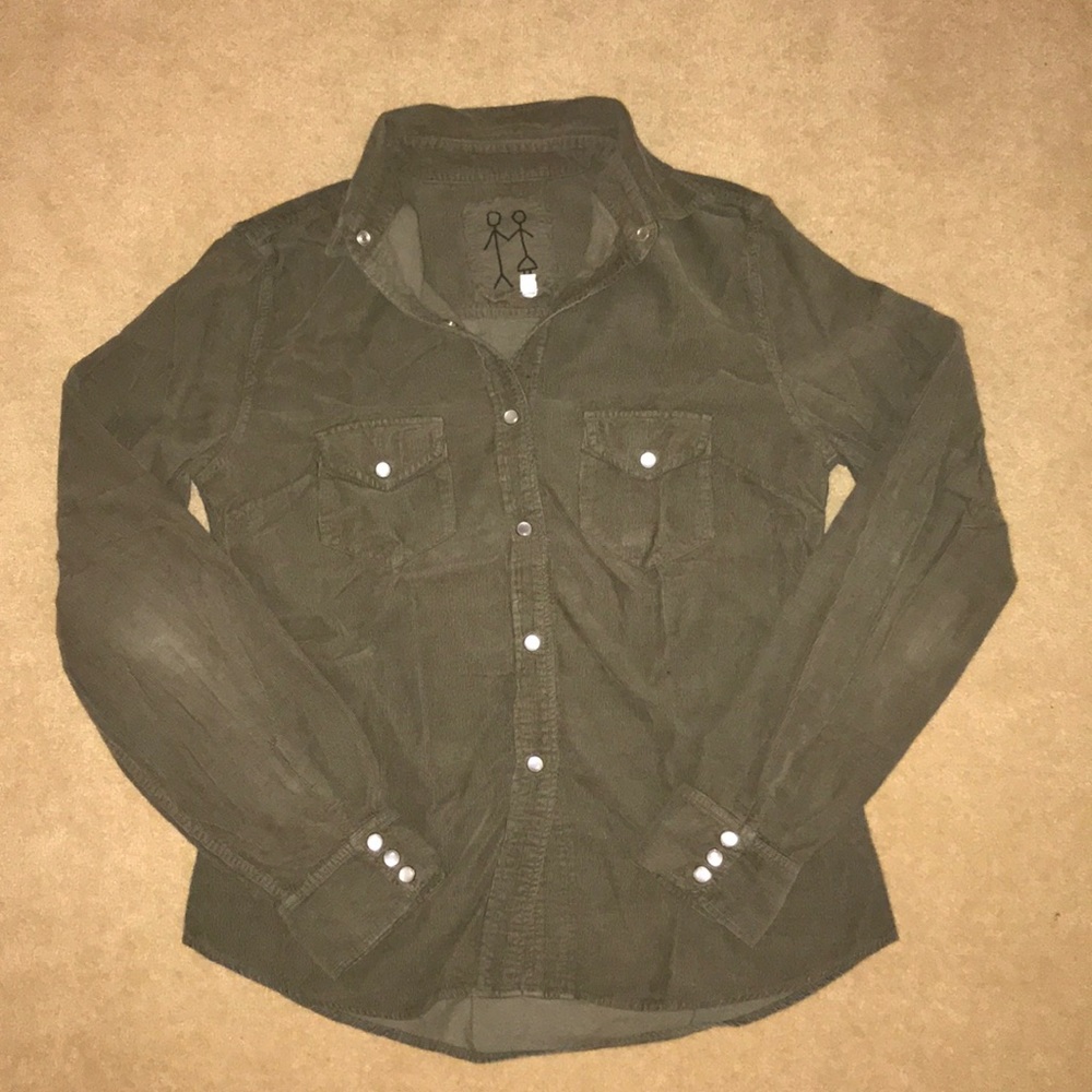 Pete and Greta Green Corduroy button down